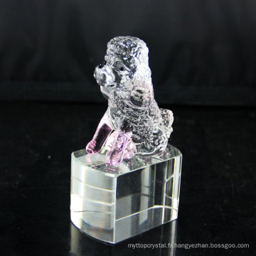 Pas cher vente chaude top qualité cristal chien statue en verre mini chien figurines en gros